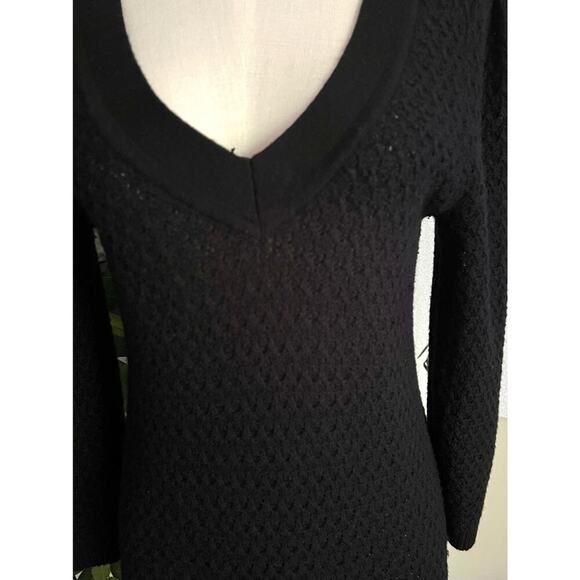 Tibi Womens Vintage Y2K Black Wool Cashmere Midi Old Money Sweater Dress Sz M - Picture 2 of 10